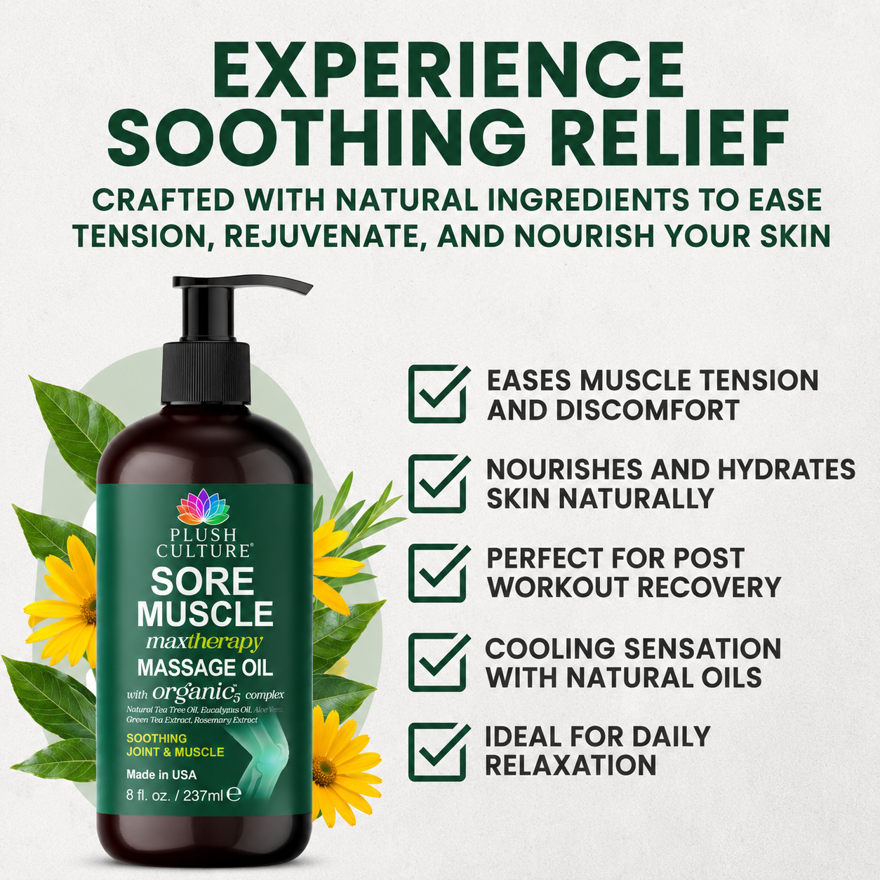 Sore Muscle MaxTherapy Massage Oil, 8 fl oz