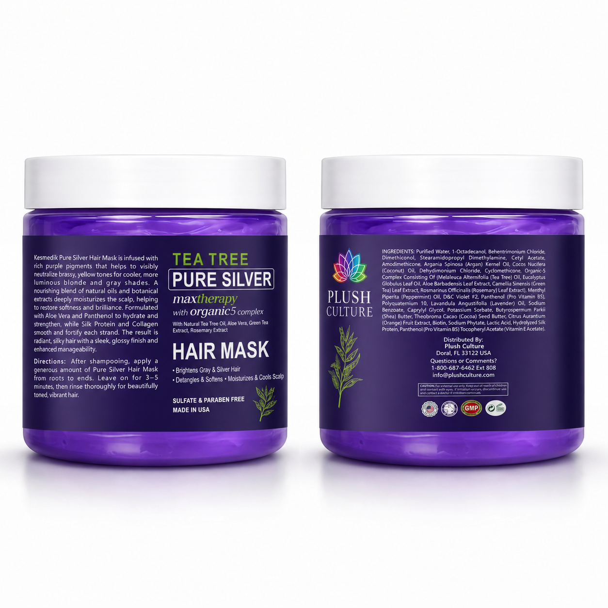 Tea Tree Pure Silver Hair Mask, 8 fl oz