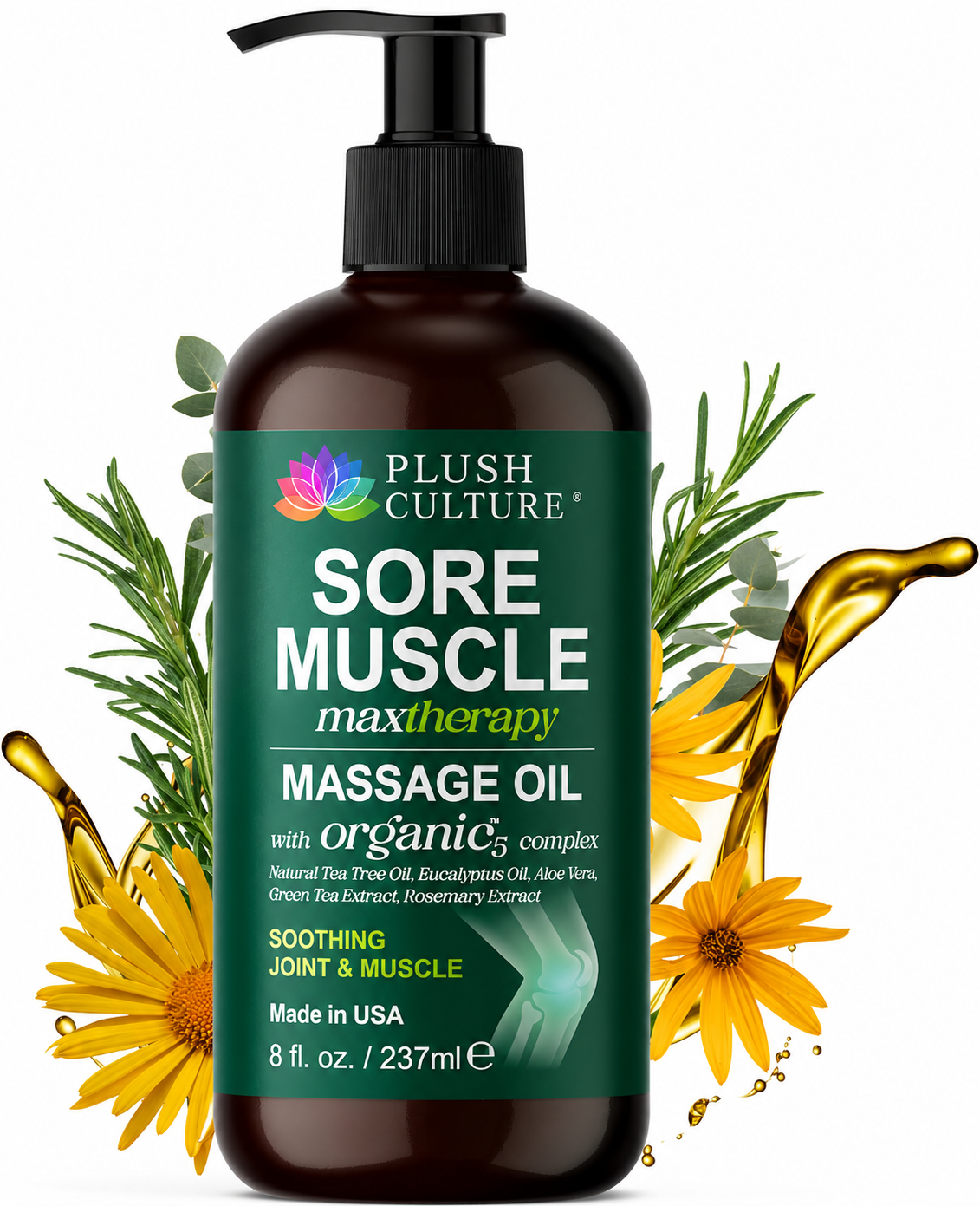 Sore Muscle MaxTherapy Massage Oil, 8 fl oz